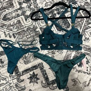 Victoria's Secret Deep Teal Strappy Set